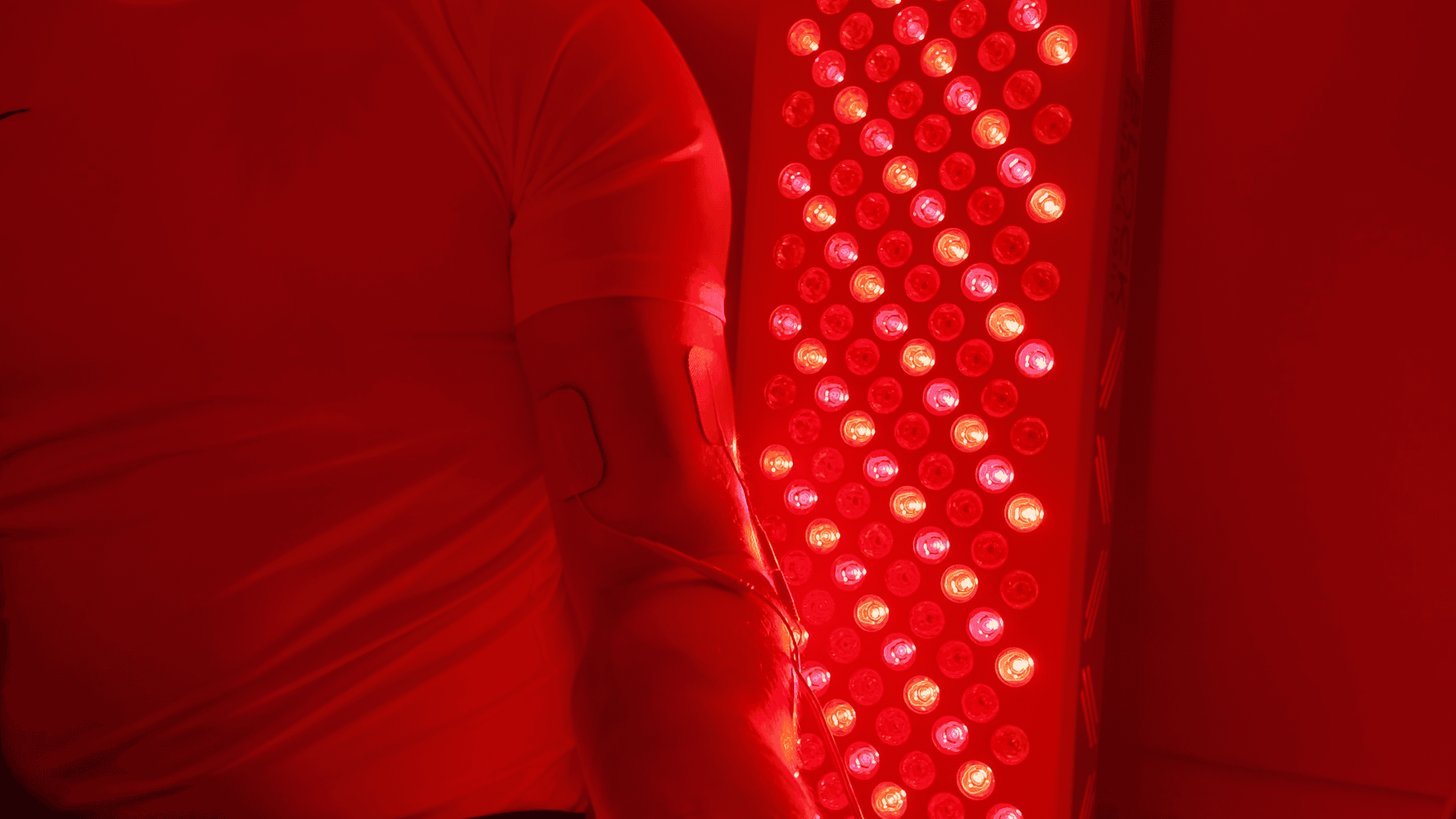 using muscle stimulation and red light therapy to test effectiveness
